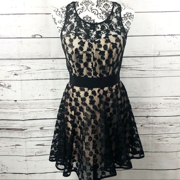Milly Silk Lace Overlay Sweetheart Cocktail Party Dress Nude/Black 4 - Picture 1 of 10